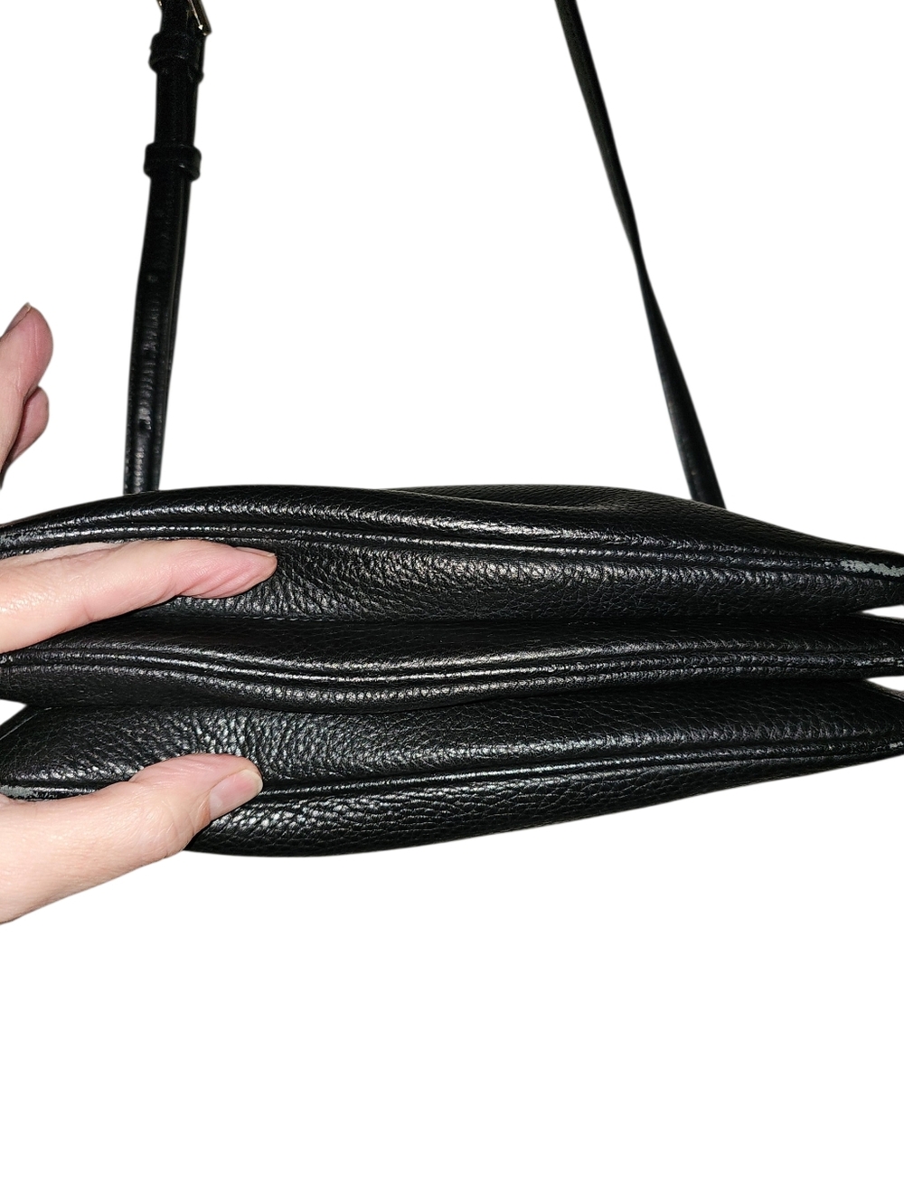 **SOLD** Pebbled Black Leather Kate Spade Jackson Triple Gusset Crossbody Bag - Picture 14 of 16